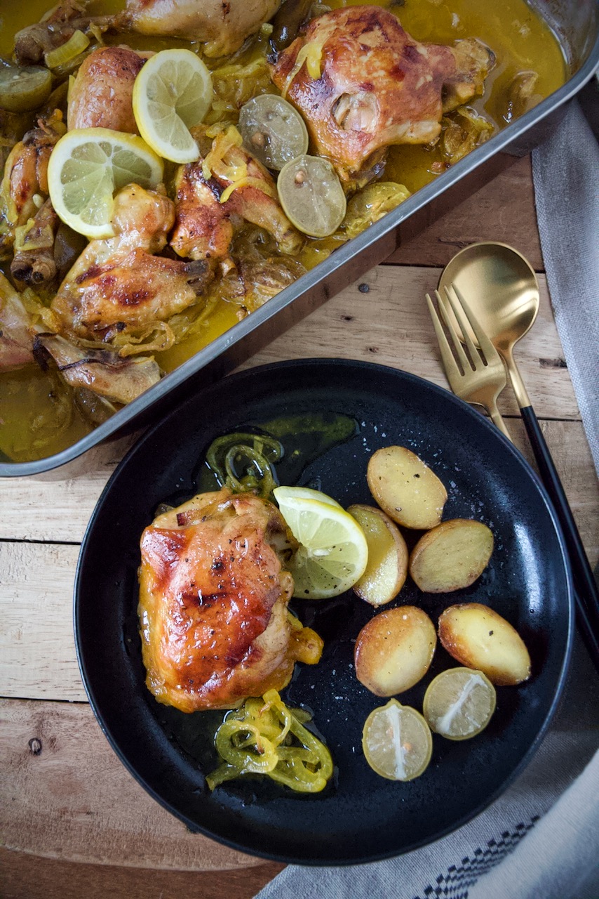 Sheet Pan Dinner - Safran-Zitronen-Hühnchen