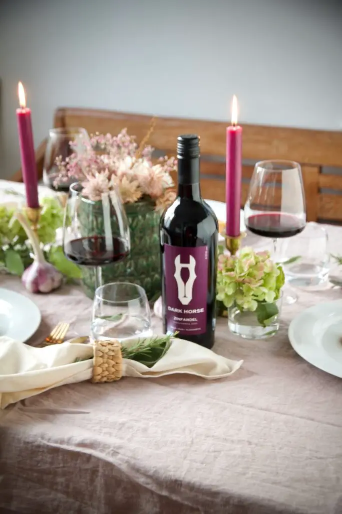 Hähnchenleber in Granatapfeljus mit Quittenringe Süßkartoffelpüree und Zinfandel Rotwein